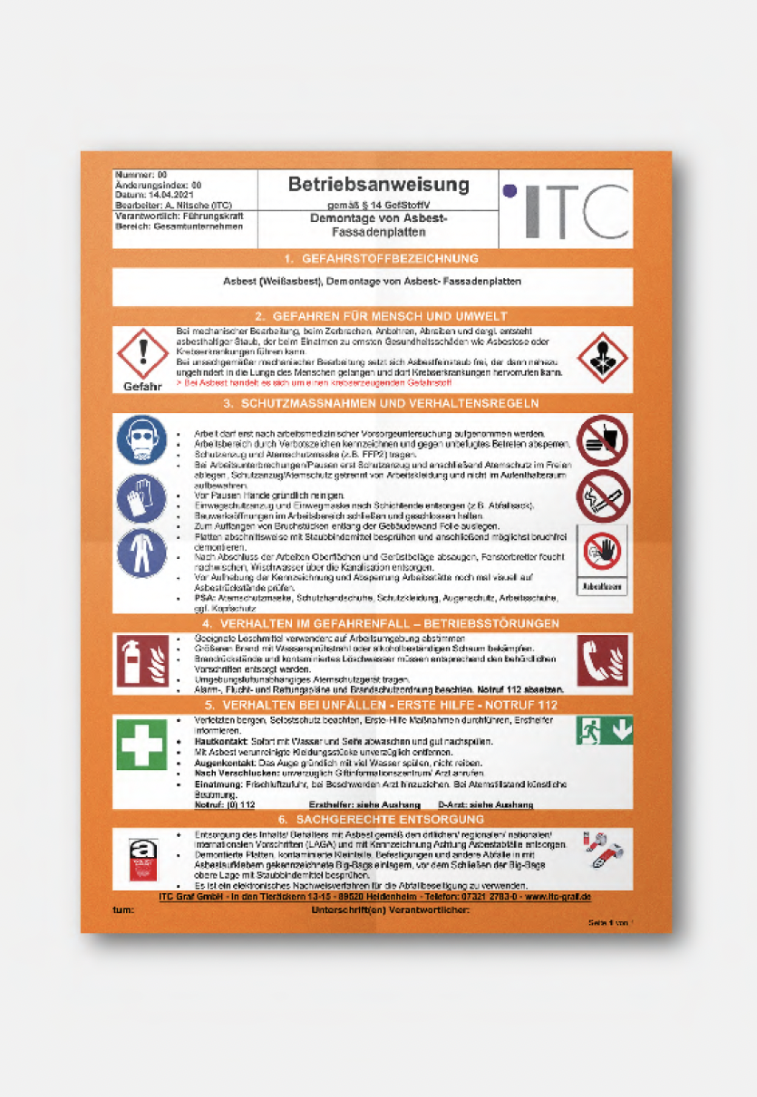 Bild für Betriebsanweisung