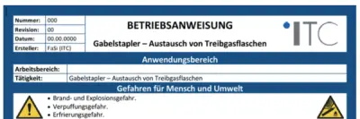 Bild zu Betriebsanweisung – Austausch von Treibgasflaschen an Gabelstaplern