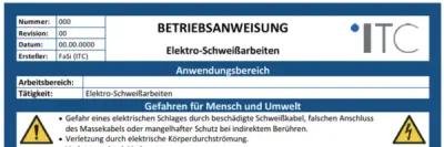 Bild zu Betriebsanweisung – Elektro-Schweißarbeiten