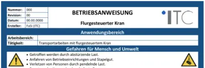 Bild zu Betriebsanweisung – Flurgesteuerter Kran