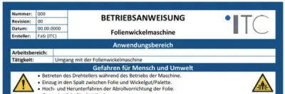 Bild zu Betriebsanweisung – Folienwickelmaschine