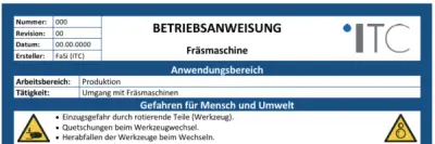 Bild zu Betriebsanweisung – Fräsmaschine