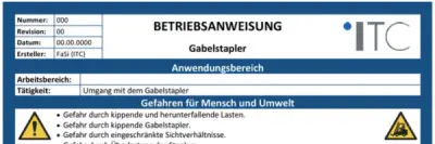 Bild zu Betriebsanweisung – Gabelstapler