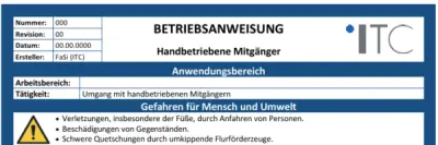 Bild zu Betriebsanweisung – Handbetriebene Mitgänger