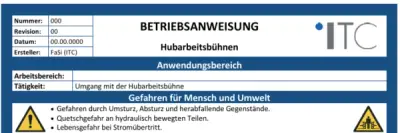 Bild zu Betriebsanweisung – Hubarbeitsbühnen