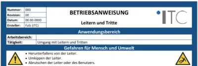 Bild zu Betriebsanweisung – Leitern und Tritte