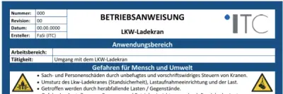 Bild zu Betriebsanweisung – LKW-Ladekran