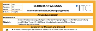Bild zu Betriebsanweisung – Persönliche Schutzausrüstung (allgemein)