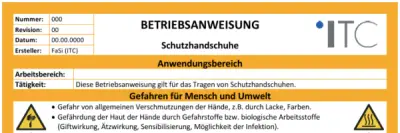 Bild zu Betriebsanweisung – Schutzhandschuhe