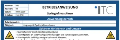 Bild zu Betriebsanweisung – Spritzgießmaschinen