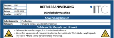 Bild zu Betriebsanweisung – Ständerbohrmaschine
