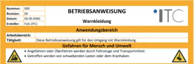 Bild zu Betriebsanweisung – Warnkleidung