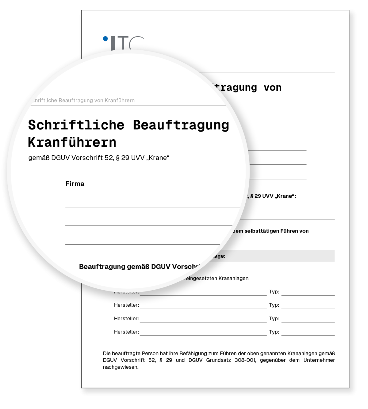 Vorschau: Vorlage Schriftliche Beauftragung von Kranführern