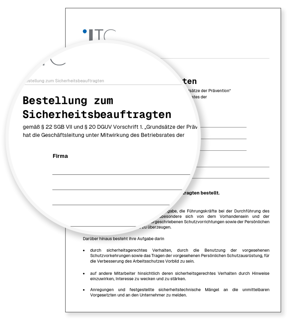 Vorschau: Vorlage Bestellung zum Sicherheitsbeauftragten