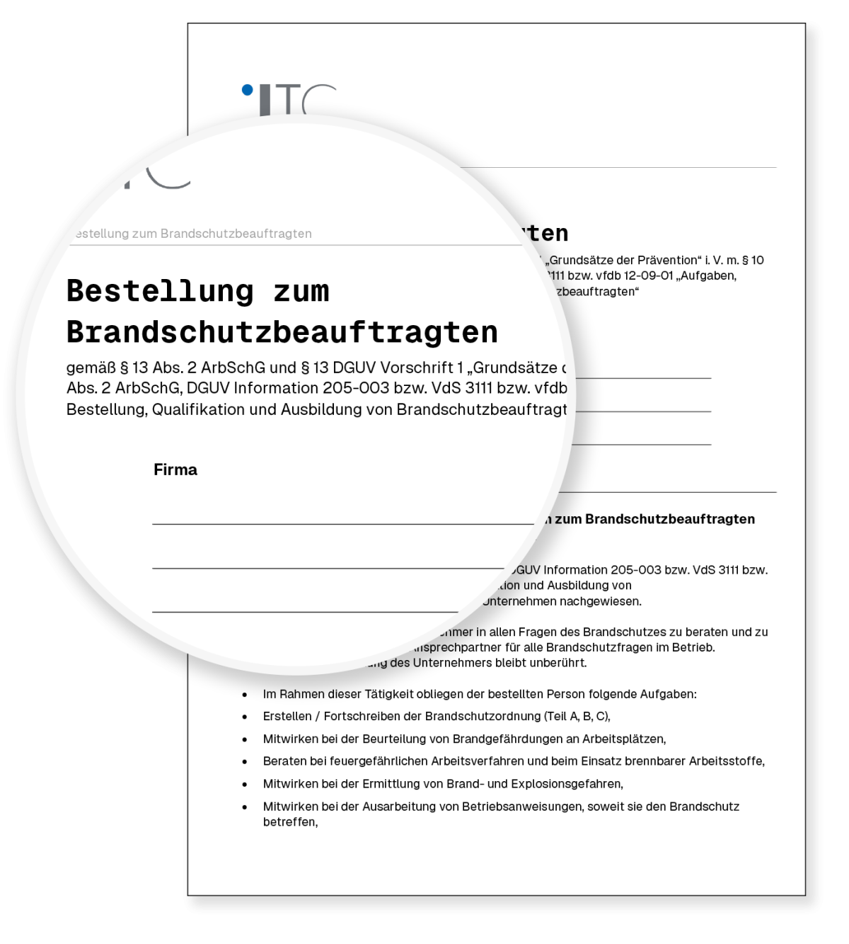 Vorschau: Vorlage Bestellung zum Brandschutzbeauftragten