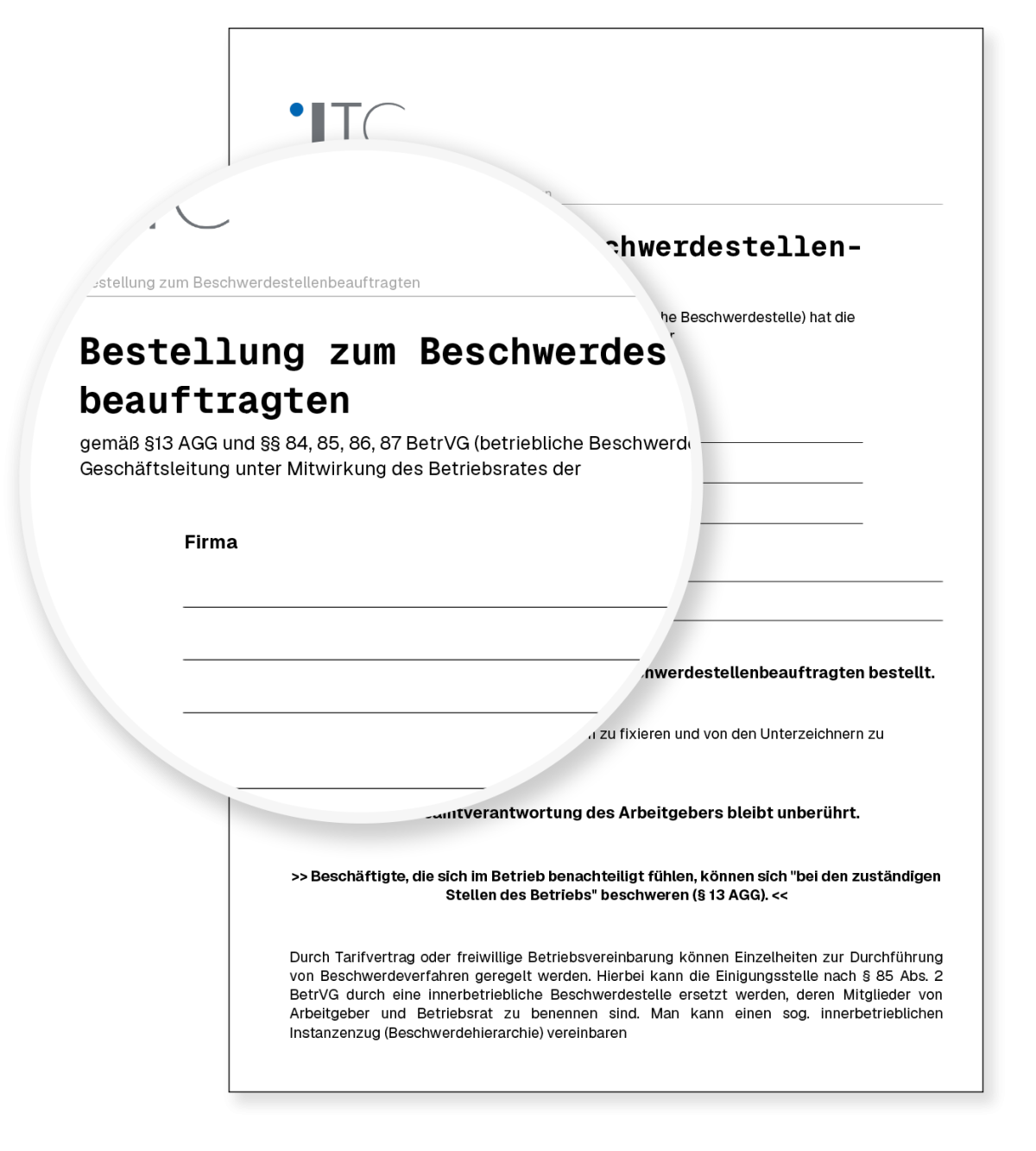 Vorschau: Vorlage Bestellung zum Beschwerdestellenbeauftragten