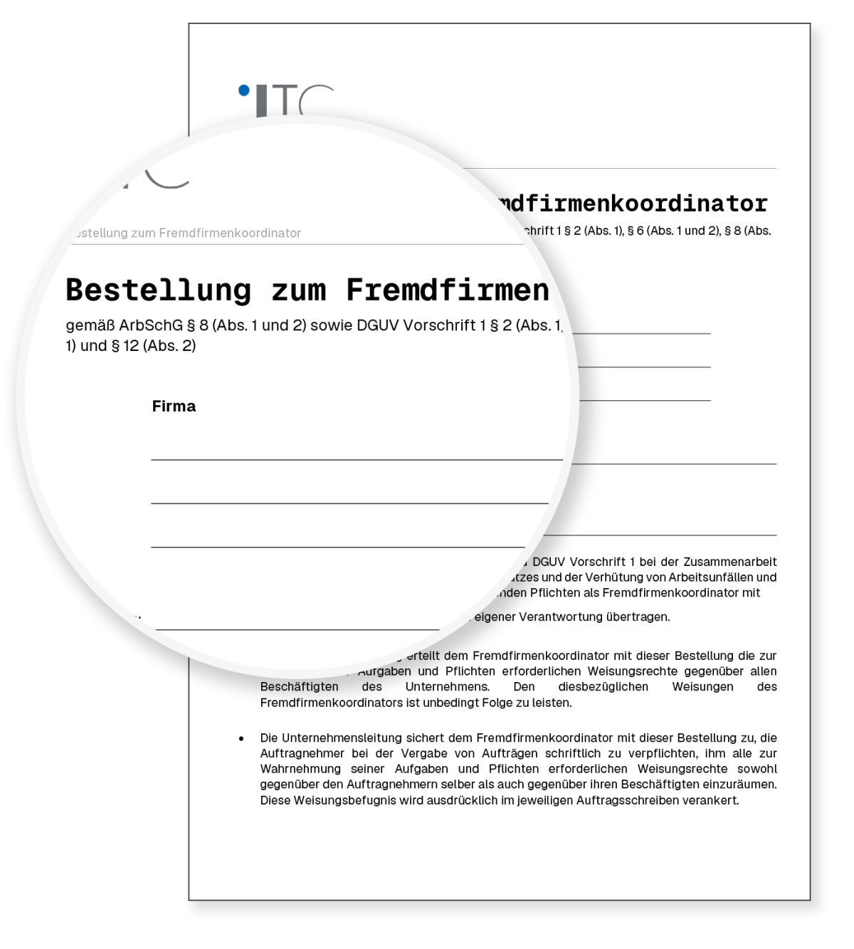 Vorschau: Vorlage Bestellung zum Fremdfirmenkoordinator