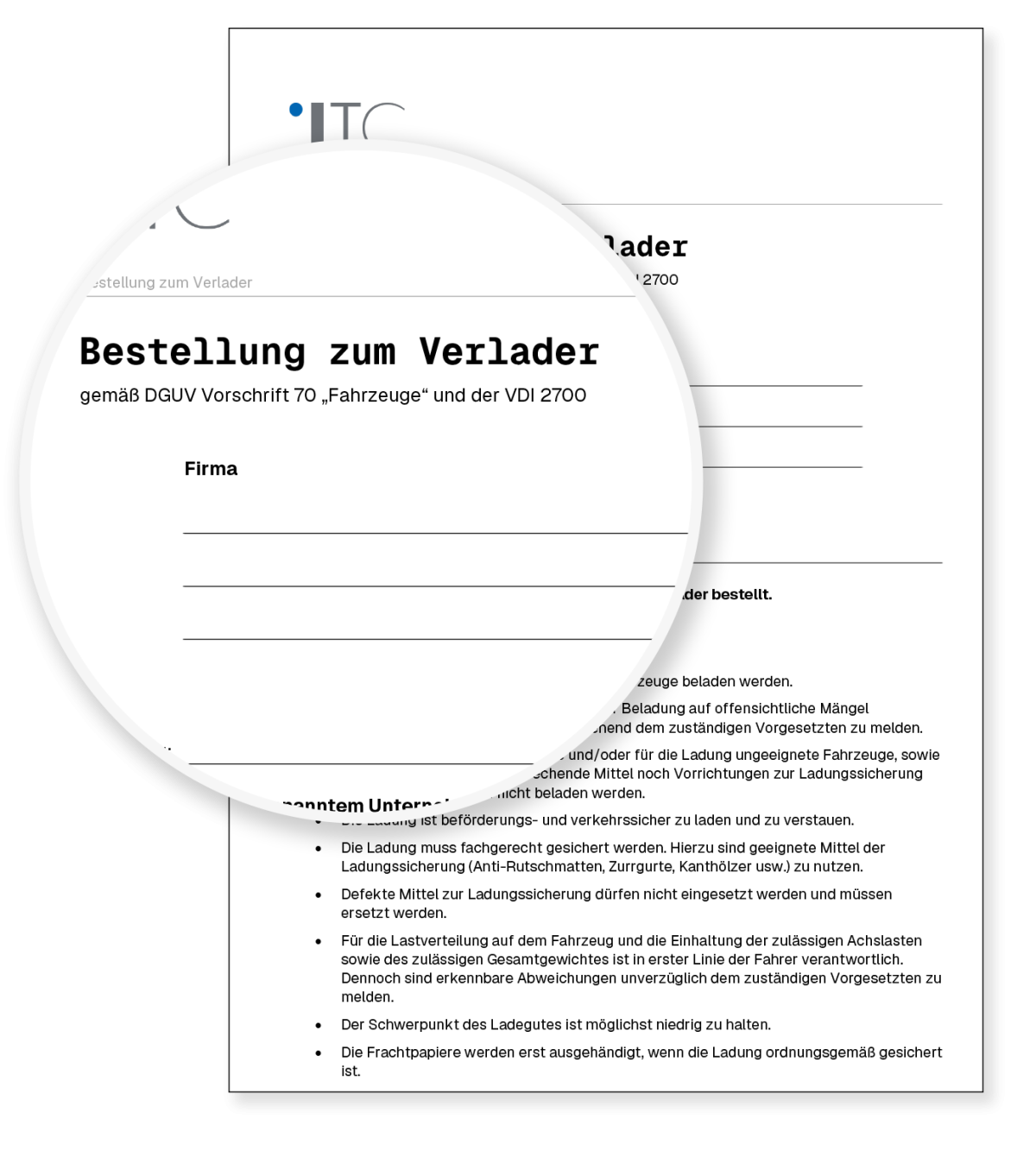 Vorschau: Vorlage Bestellung zum Verlader
