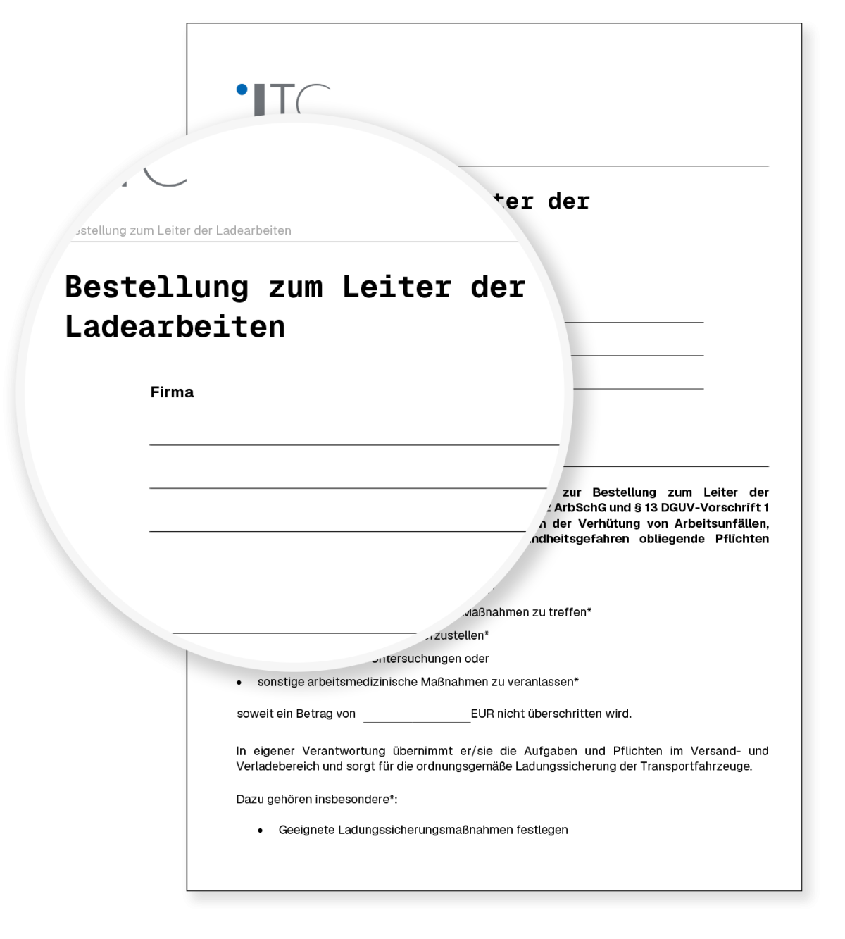 Vorschau: Vorlage Bestellung zum Leiter der Ladearbeiten