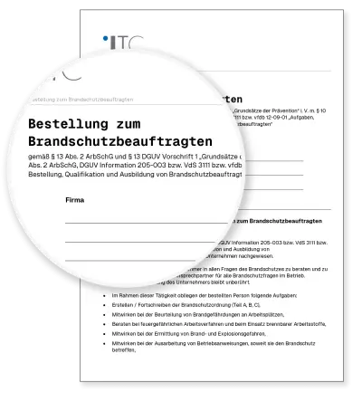 Schriftliche Bestellung zum Brandschutzbeauftragter – Download