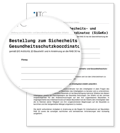 Schriftliche Beauftragung für SiGeKo – Download