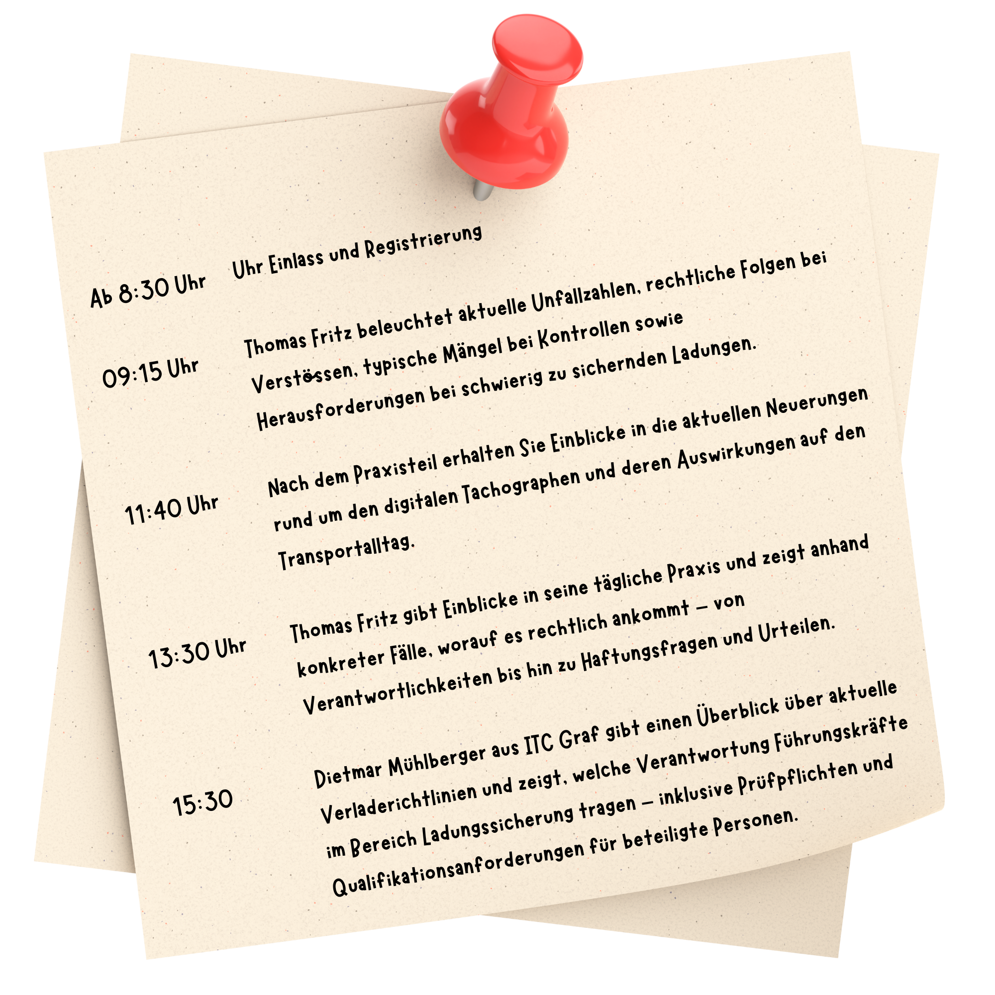 Ladungssicherung Agenda
